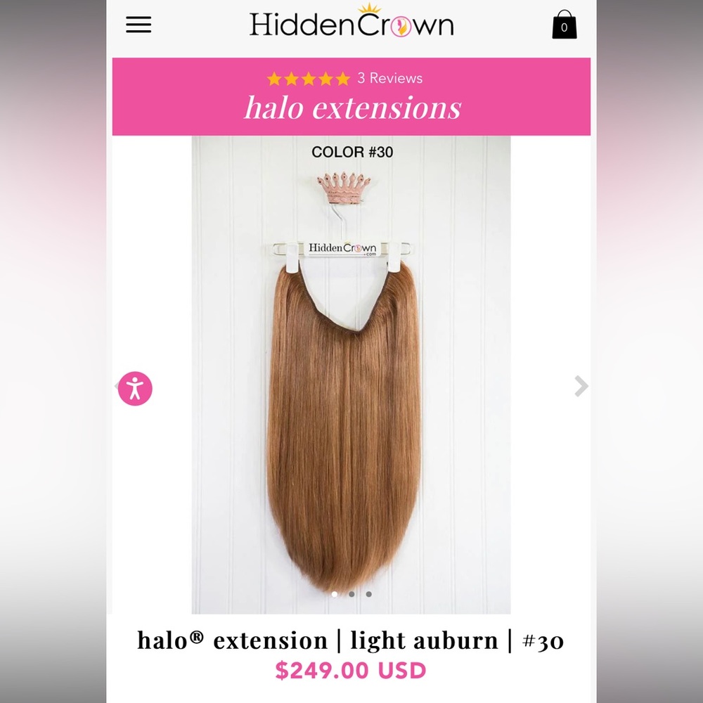 Hidden Crown Halo Ext. 14” Light Auburn